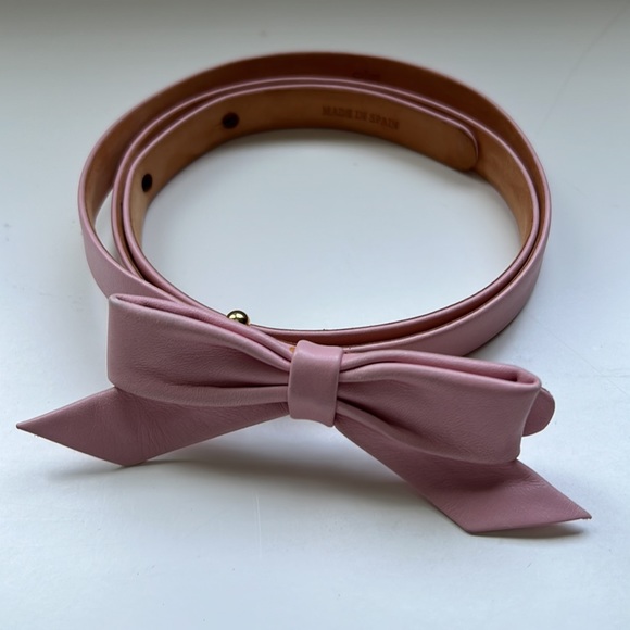 LOUIS VUITTON BLUSH PINK NAPPA SLIM BOW BELT MADE IN SPAIN - Picture 3 of 7